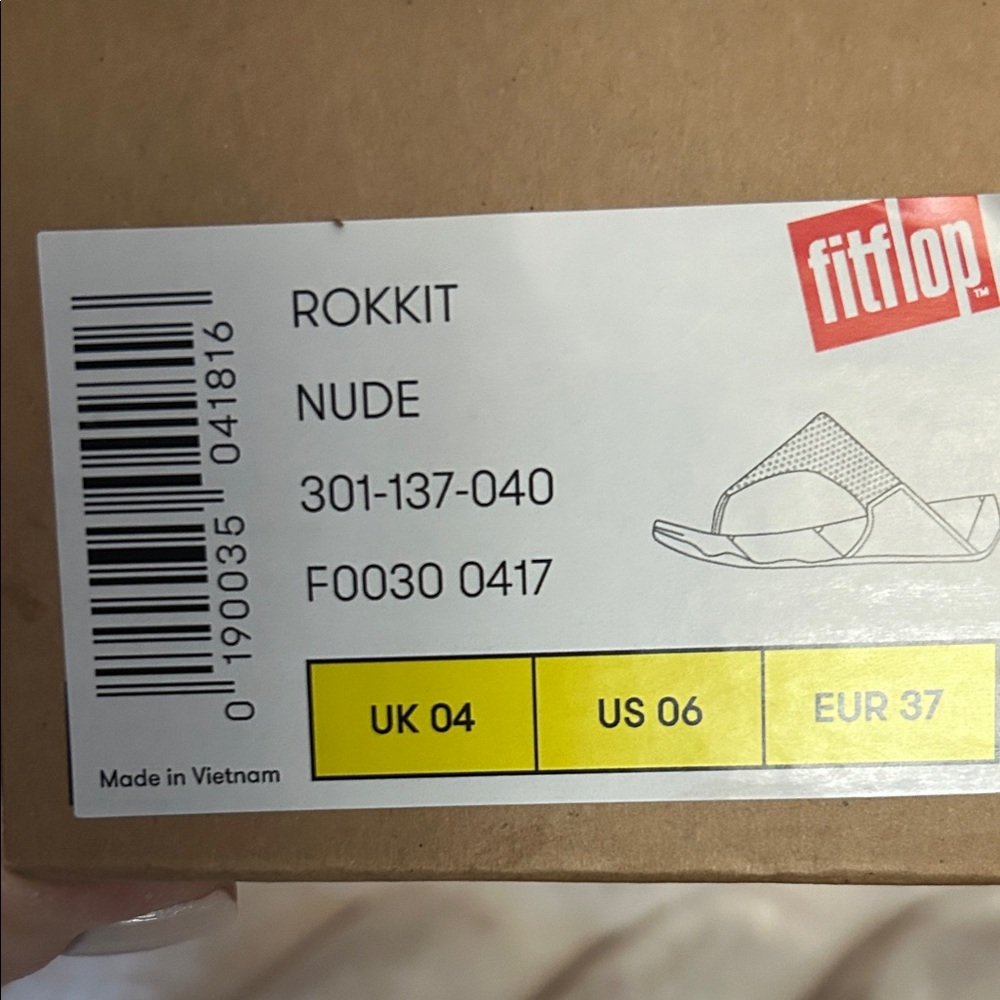 FitFlop Rokkit Nude Women's Beige Crystal Sandals size 6 NWT - Picture 10 of 10